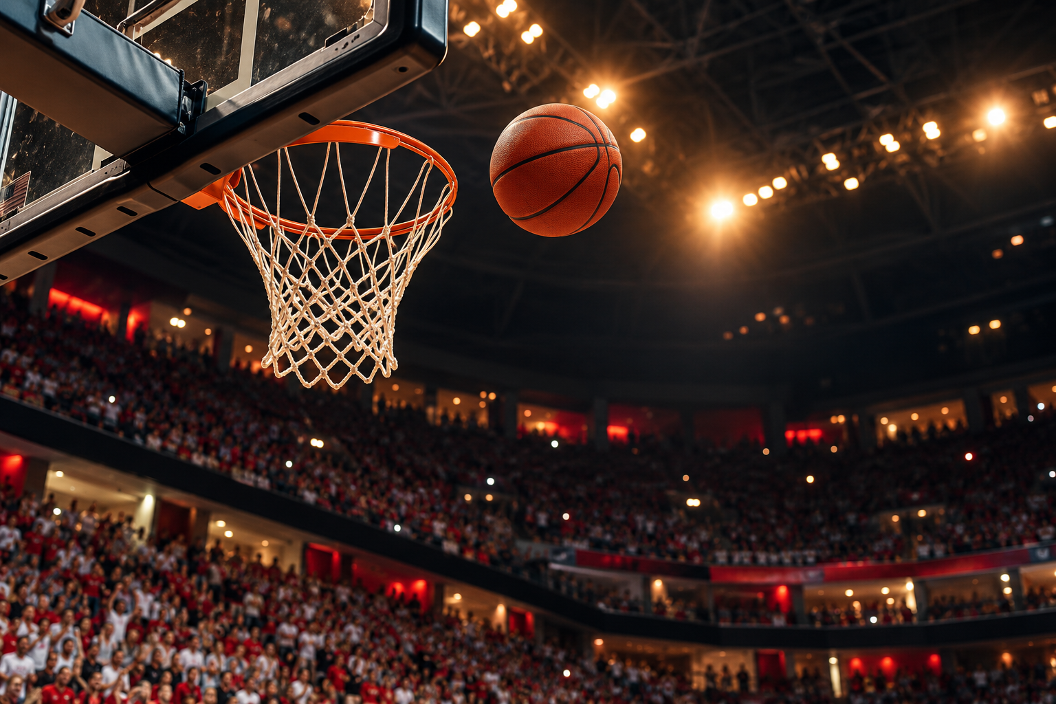 Basketbol potası ve top, temsili görsel